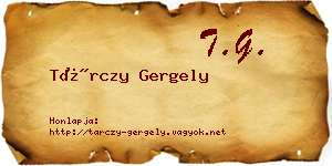 Tárczy Gergely névjegykártya
